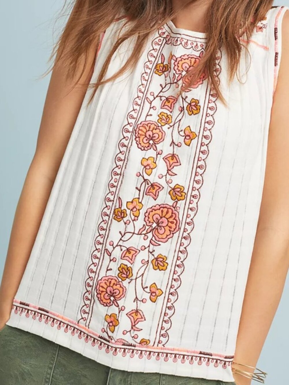 NWT Anthropologie Sydney Embroidered Top Size XS